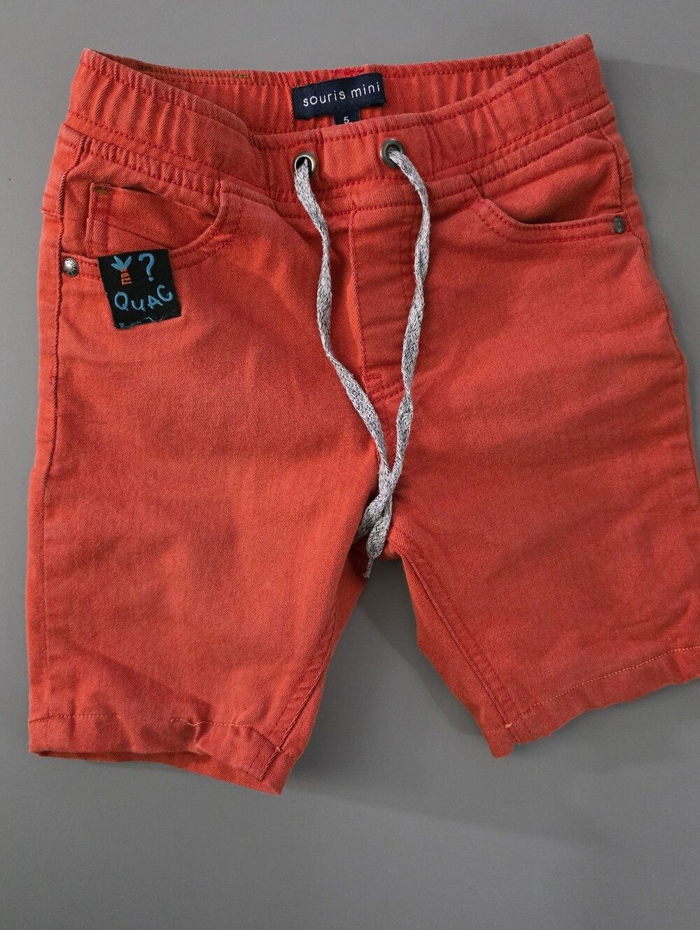 Souris Mini Kids Red Drawstring Pull-On Shorts 5 Ans
